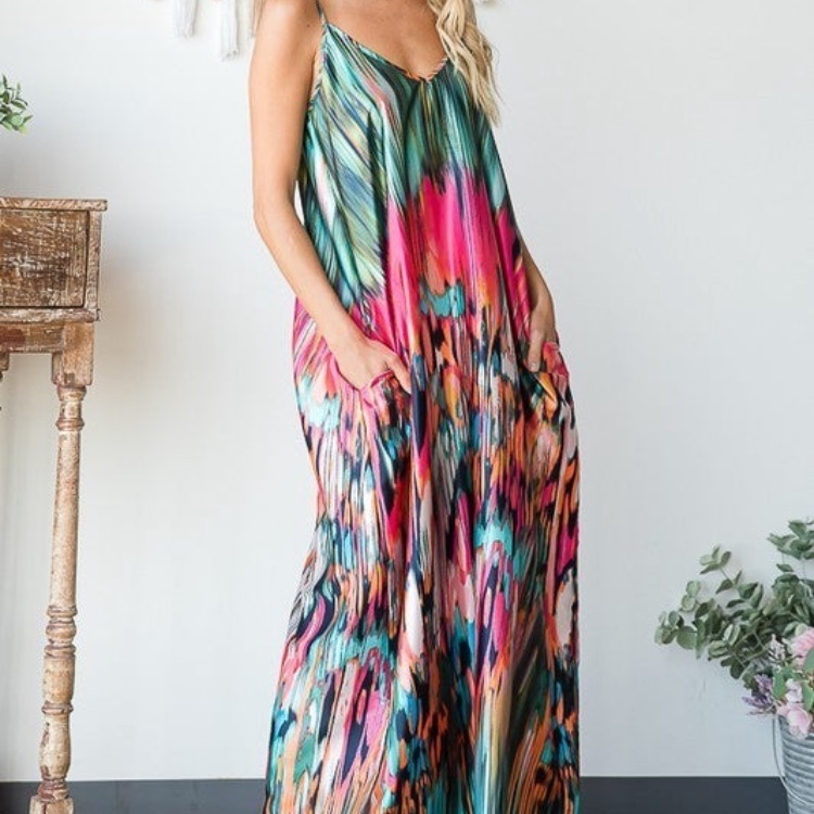 Bucketlist Brand Multicolor Maxi Dress Like New!